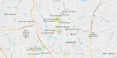La carte de Jakarta, centres commerciaux