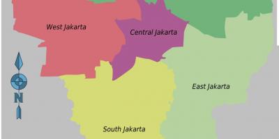 La carte de Jakarta, en quartiers