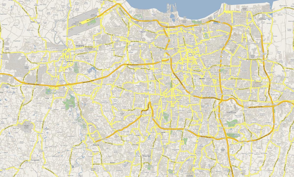 la carte de Jakarta route