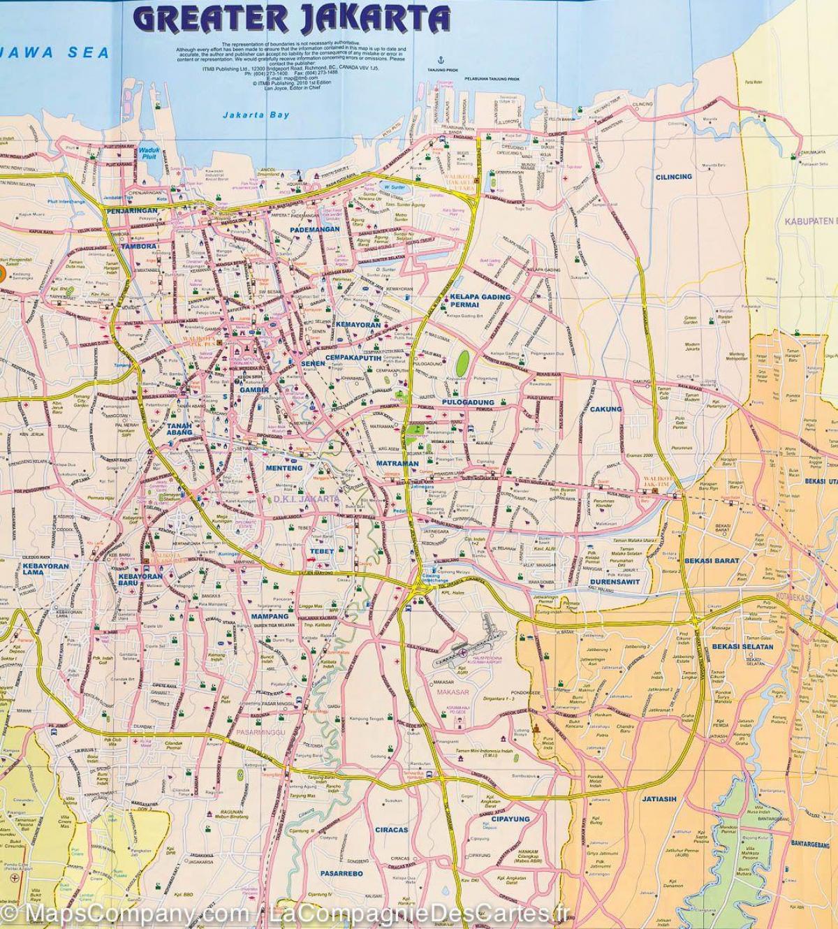 la carte de Jakarta, rue