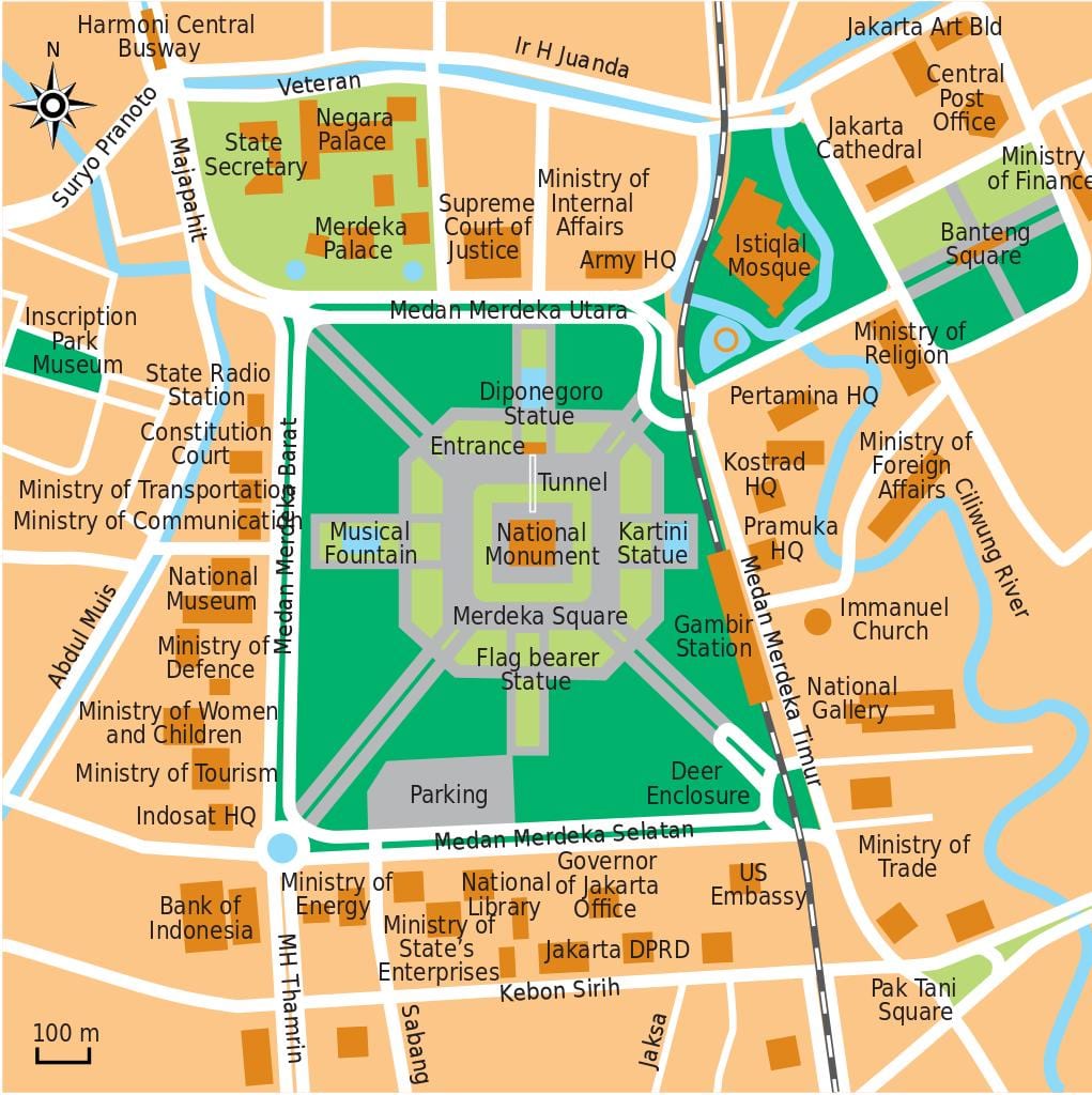 carte du bureau de Jakarta