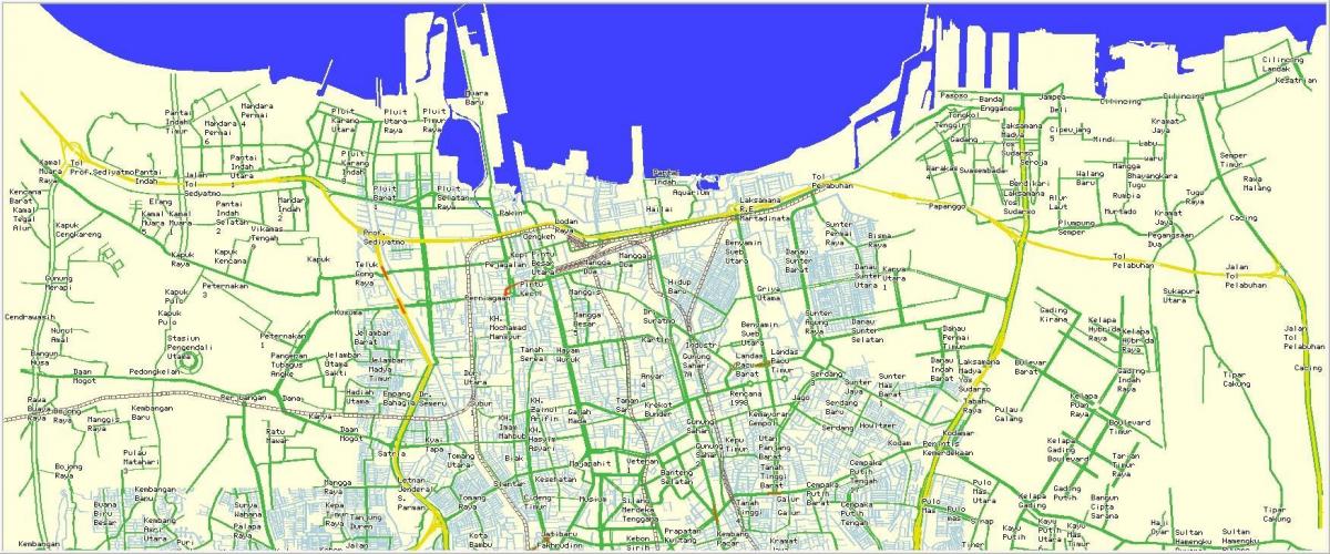 carte du nord de Jakarta