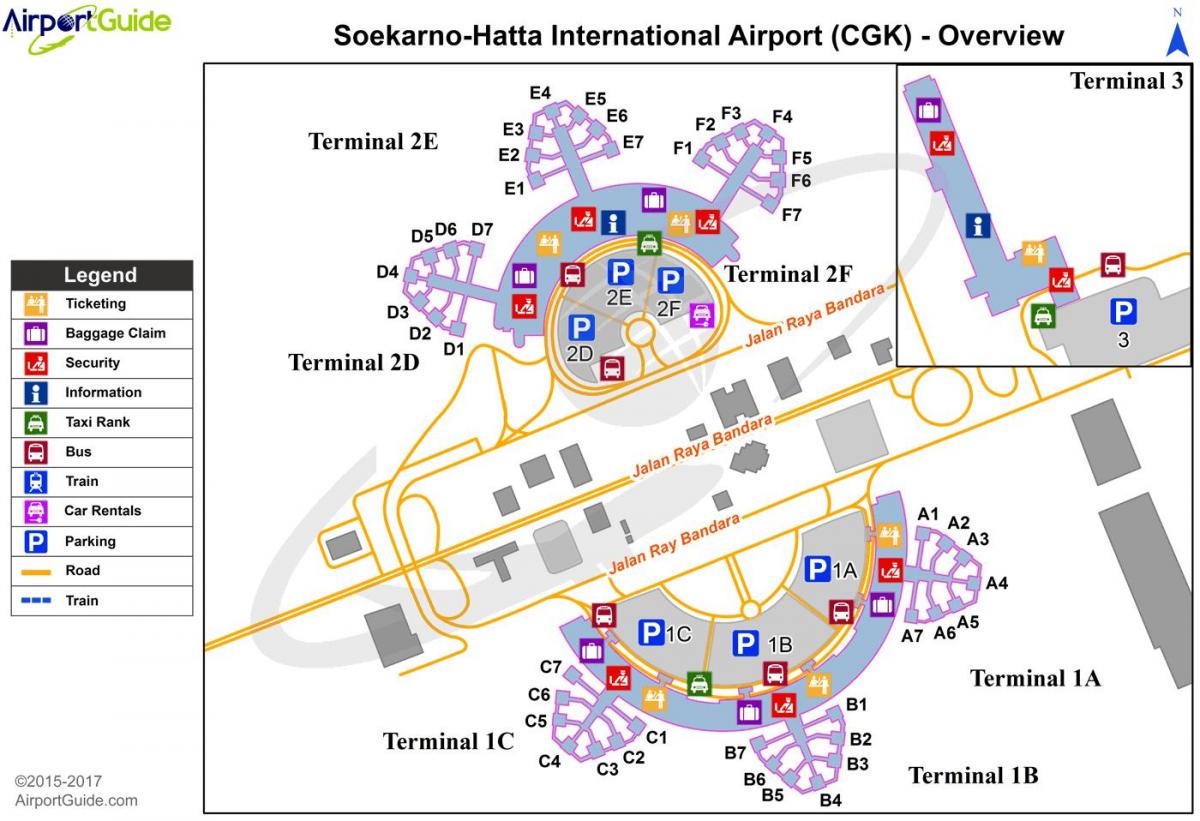 l'aéroport international soekarno hatta carte