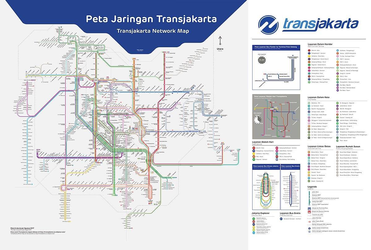 transJakarta la carte de l'itinéraire